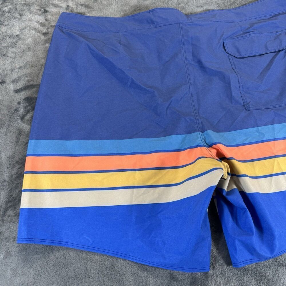 Patagonia Sz 42 Hydropeak 18’ Boardshorts Santa Cruz Stripe Superior Blue NWOT - Picture 10 of 16